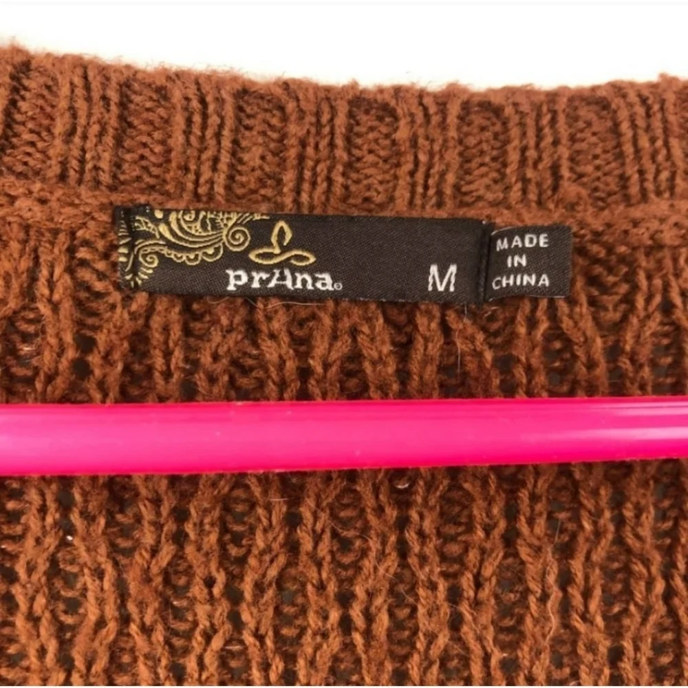 prAna Rust Brown V Neck Tunic Sweater, Medium EUC - Picture 4 of 10